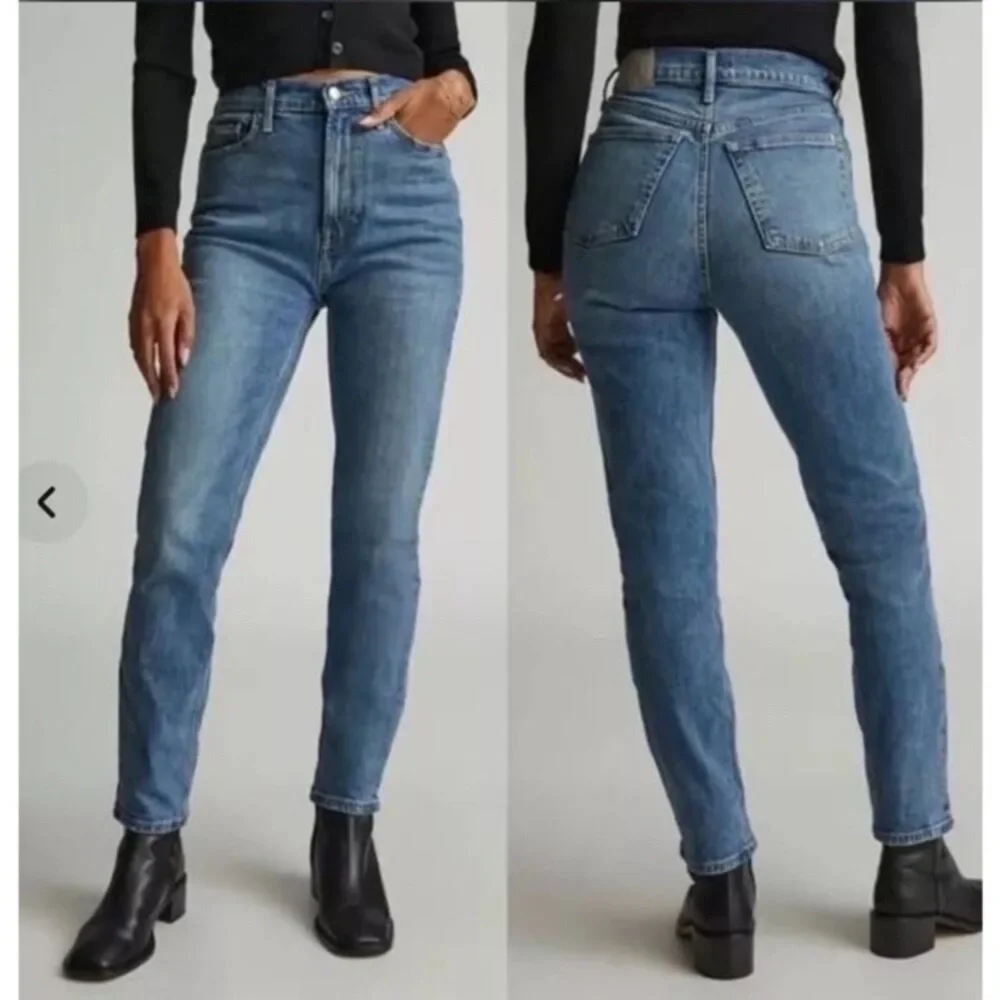 Everlane Cheeky Straight Leg Organic Cotton Classic Blue Denim Jeans 29 EUC